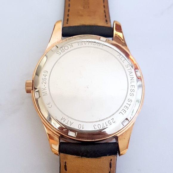 Michael Kors - Crystal Leather Strap Watch main image 4